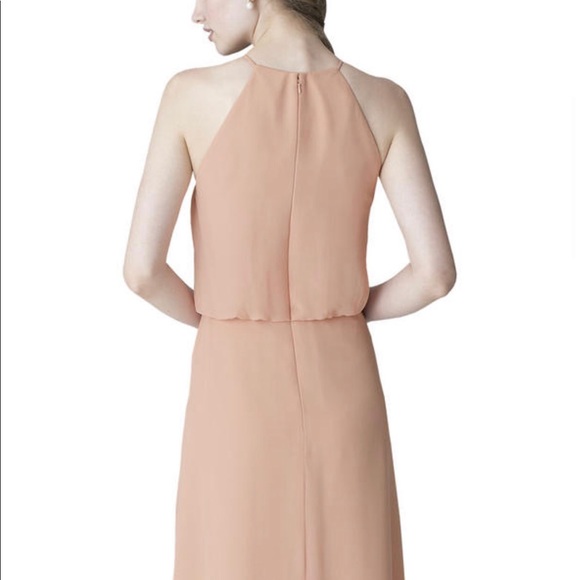 Bill Levkoff Blush floor length bridesmaid dress - Picture 3 of 4